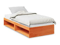 Lit de jour avec matelas cire marron 90x190 cm bois pin massif DJMJ68739