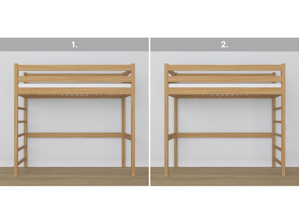 Lit mezzanine en ch¨ºne N01 Ch¨ºne Naturel 120x180 QWPF79303