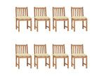 Chaises de jardin 8 pcs avec coussins Bois de teck massif 17 NDJH24258