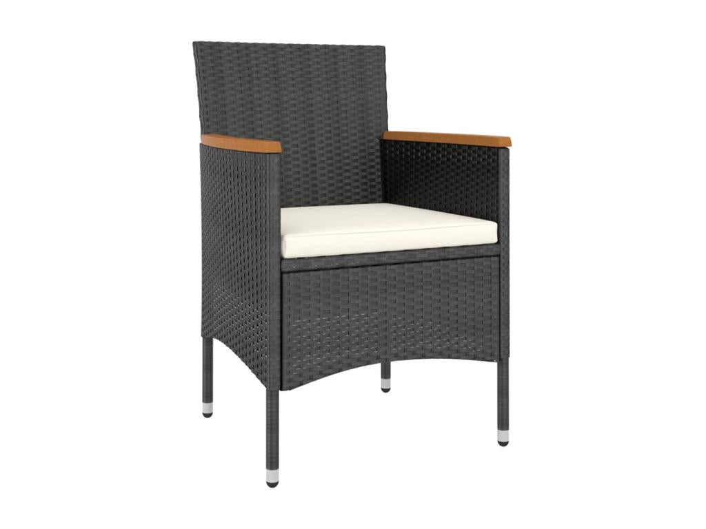 Jeu de chaise et tabouret de jardin 4 pièces R¨¦sine tress¨¦e Noir IXOQ86204