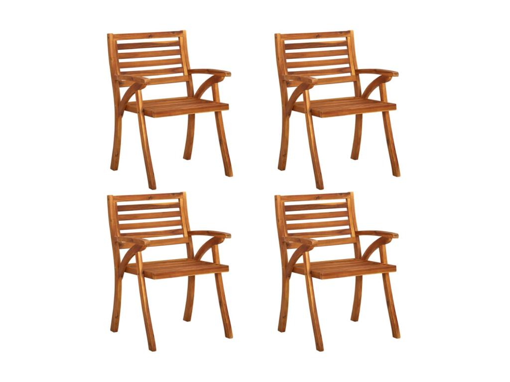 Chaises de jardin avec coussins 4 pcs Bois de teck solide 13 GGRX49464