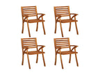 Chaises de jardin avec coussins 4 pcs Bois de teck solide 13 GGRX49464