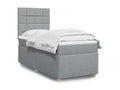 Sommier ¨¤ Chezlova de lit avec matelas Gris clair 100x200cm Tissu XFAG25802