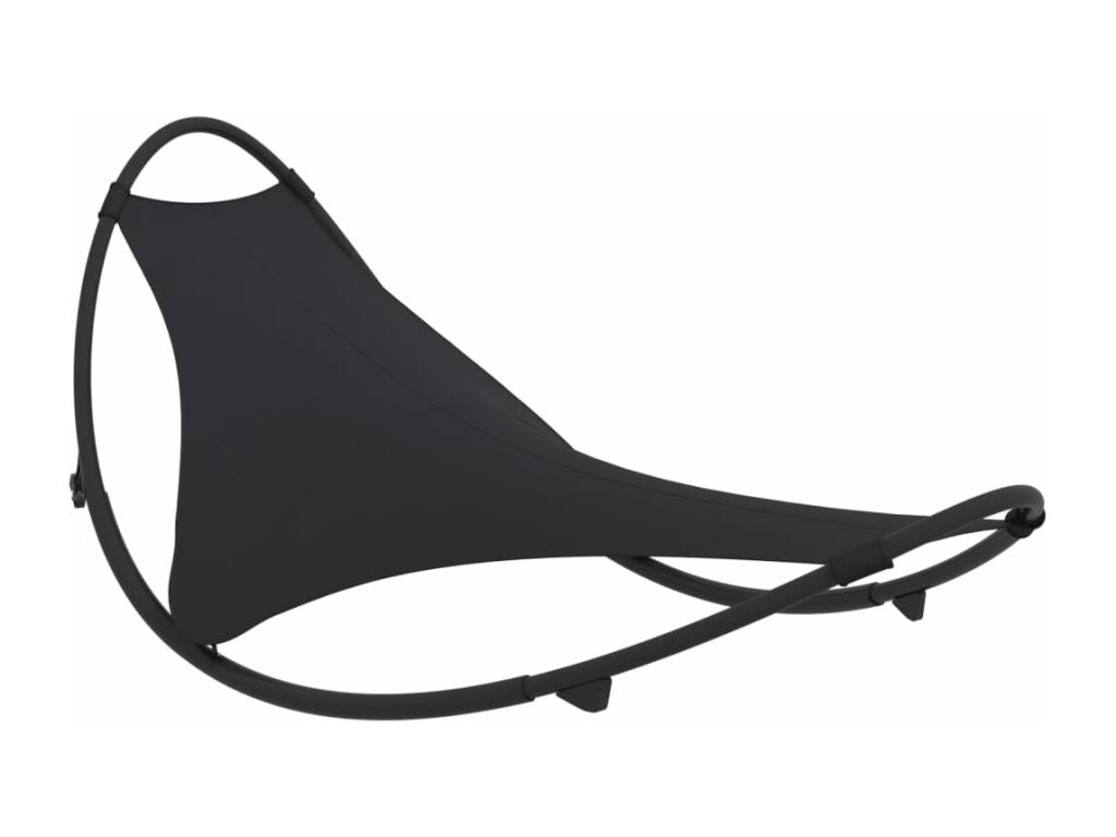 Chaise longue ¨¤ bascule avec roues Acier et textile¨¨ne Noir INBM27157