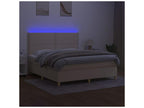 Sommier ¨¤ Chezlova de lit et matelas et LED Crème 160x200 Tissu LVZA62364