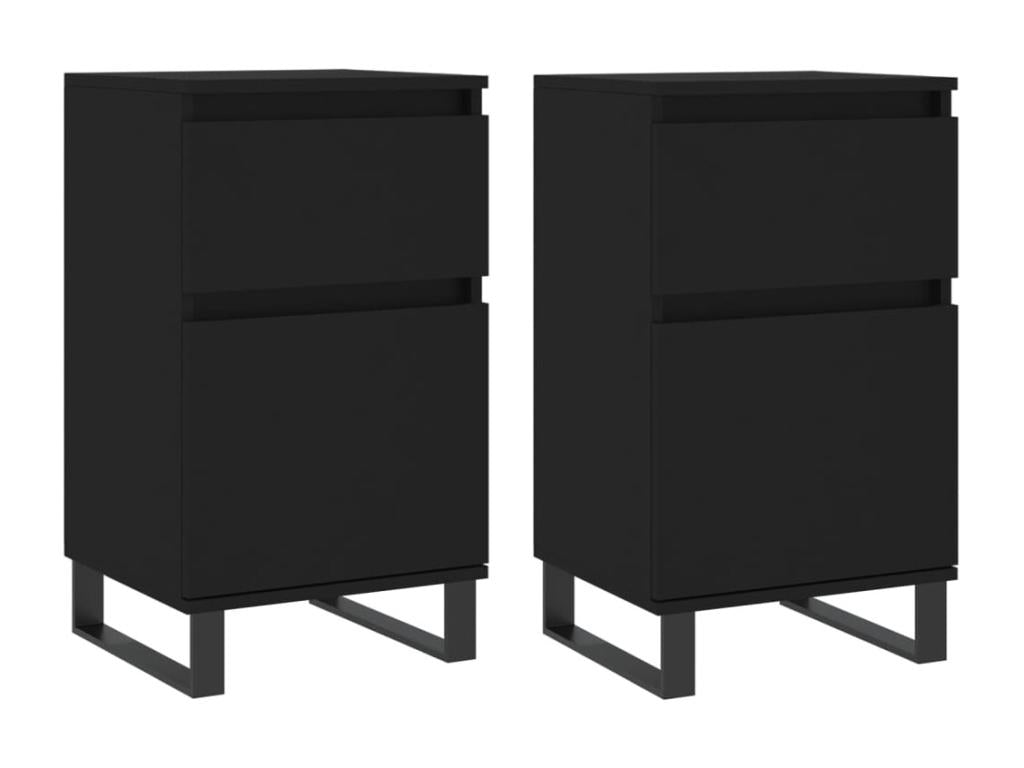 Buffets 2 pièces noir 40x35x70 cm bois d'ingénierie ZCNW03068