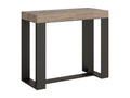 Console extensible 90x40/300 cm Artigeo Premium Chêne Nature cadre Anthracite IWGH30563