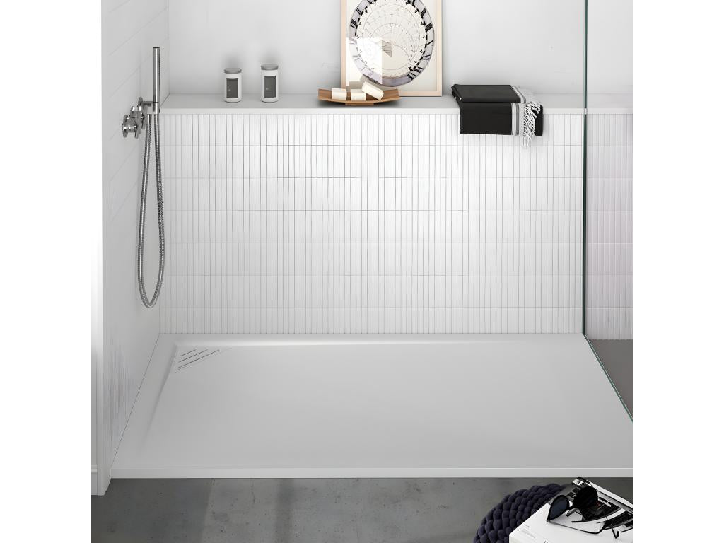 Receveur de douche Blanc finition Lisse Artigeo grille de couleur - 120x70 cm GZJV52779