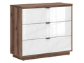 Commode 3 tiroirs Chezlova Blanc et Bois HCBC02639