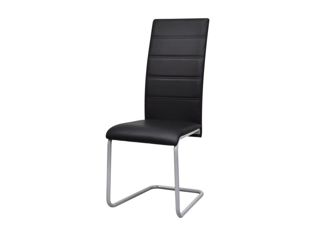 Chaises ¨¤ mangeoire cantilever lot de 6 noir similicuir KWOA54251
