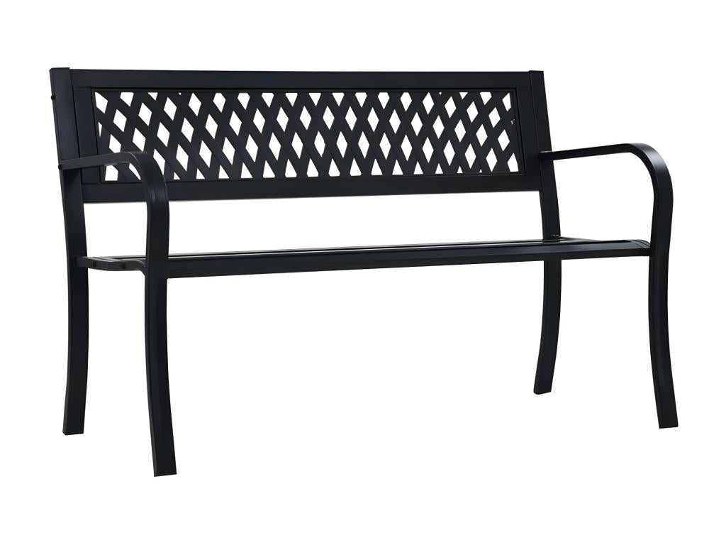 Banc de jardin plastique et métal noir Chezlova 125cm OXWX02579