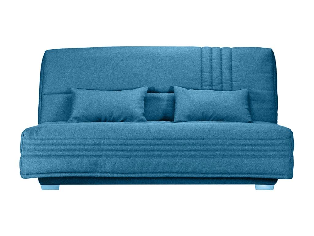 Canap¨¦ clic clac tissu avec rangement matelas Sofaconfort 17cm Chezlova 193cm-Couleur Bleu canard EHRX90016