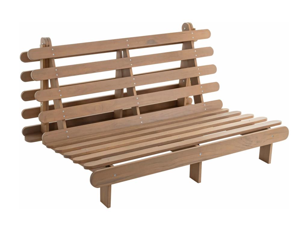 Ensemble matelas Chezlova en coton et structure en bois massif Chezlova 160x200 Écru PLKN34257