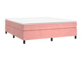 Lit ¨¤ sommier tapissier avec matelas Rose 200x200 cm Velours CCEU41394