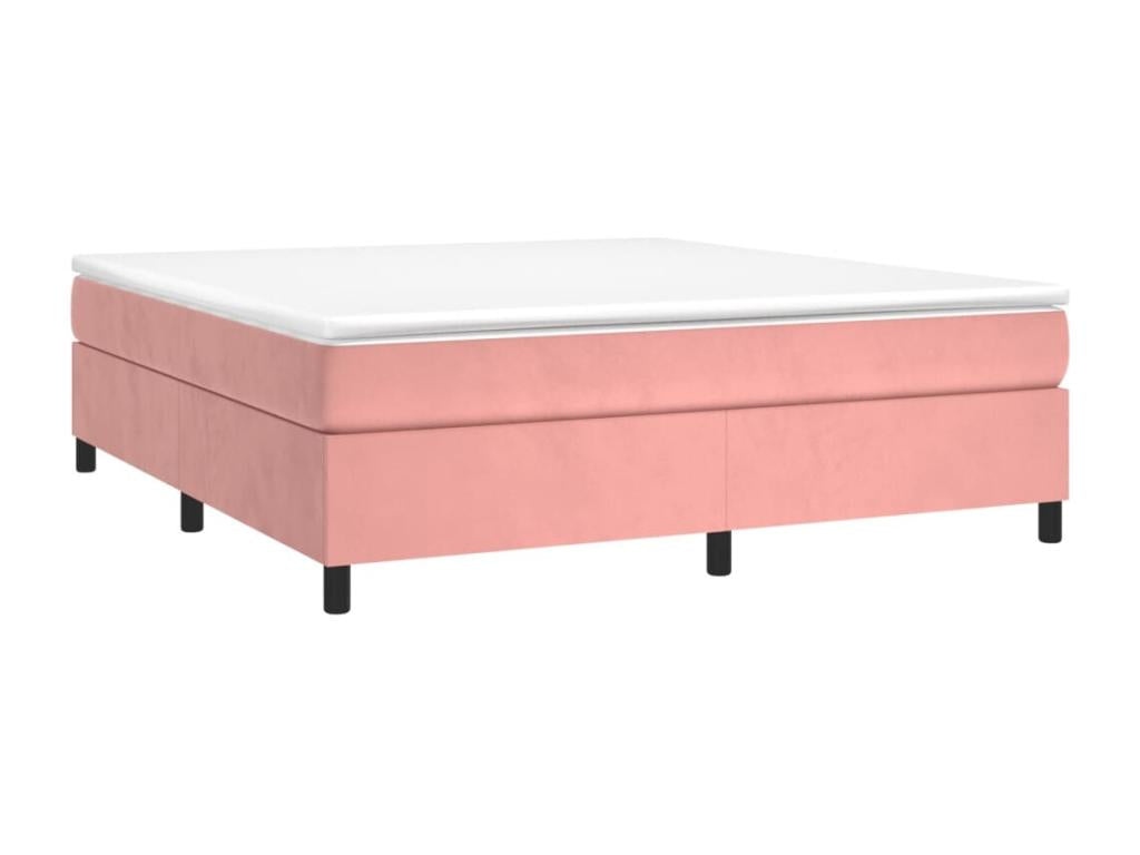 Lit ¨¤ sommier tapissier avec matelas Rose 200x200 cm Velours CCEU41394