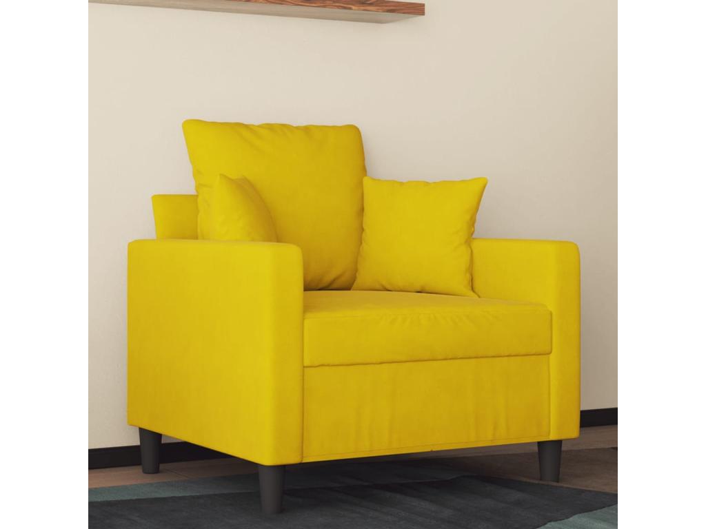 Fauteuil Jaune 60 cm Velours GYSU07397
