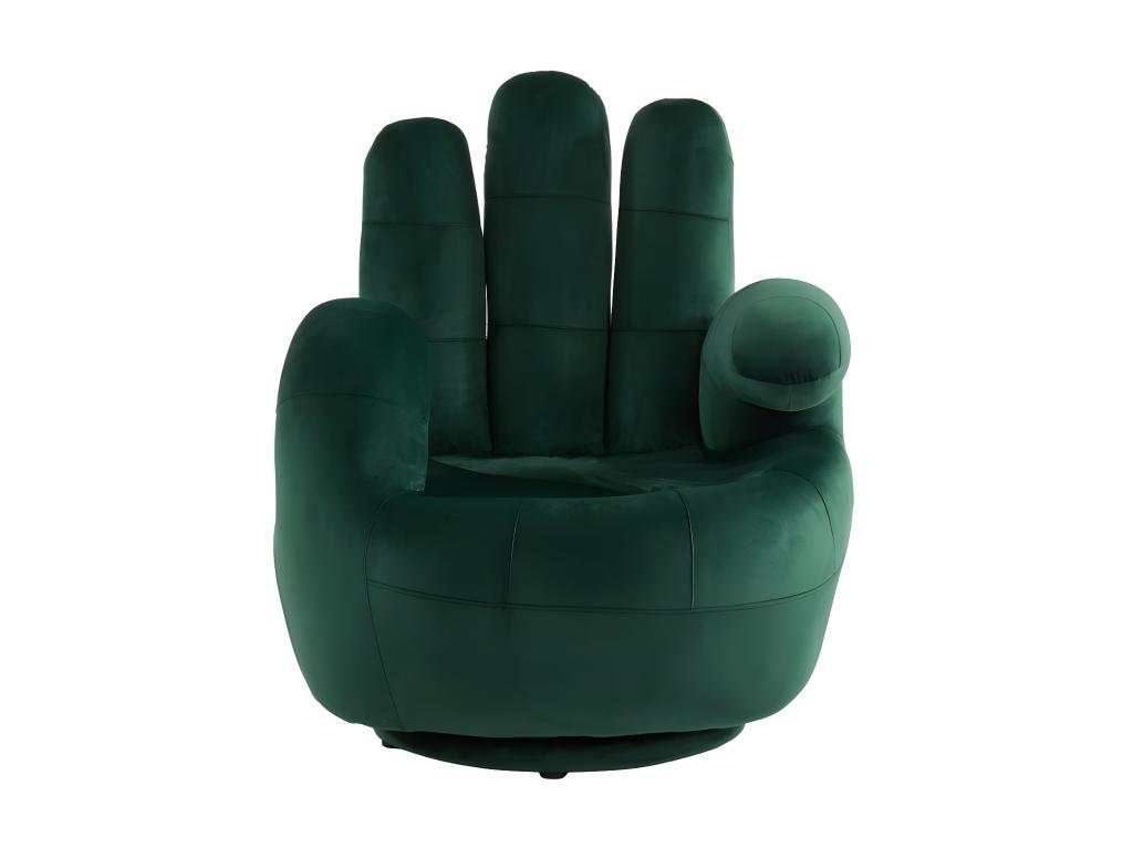 Fauteuil principal pivotant Chezlova en velours - Vert sapin HKHM49562