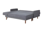 Canapé pendant 3 places réversible - Tissu gris fonce - Pieds en bois - L 286 x P 169 x H 80 cm - Chezlova KMAO18807