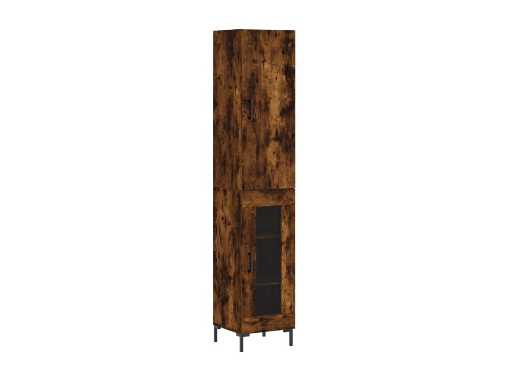 Buffet haut Ch¨ºne fum¨¦ 34.5x34x180 cm Bois d'ing¨¦nierie IUWF95248
