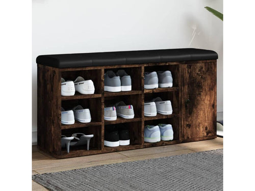 Banc ¨¤ chaussures ch¨ºne fum¨¦ 102x32x50 bois d'ing¨¦nierie PVCT92007