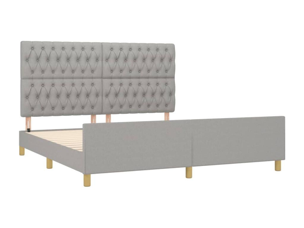 Cadre de lit sans matelas gris clair 180x200 cm tissu ZBPW60699