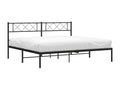 Cadre de lit en métal avec tête de lit noir 180x200 TOXI63621