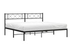 Cadre de lit en métal avec tête de lit noir 180x200 TOXI63621
