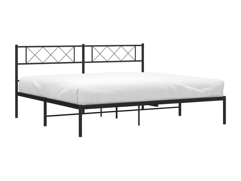 Cadre de lit en métal avec tête de lit noir 180x200 TOXI63621
