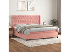 Lit ¨¤ sommier tapissier avec matelas Rose 200x200 cm Velours TAOS04276