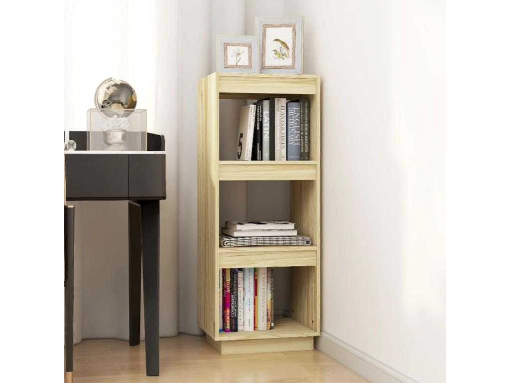 Biblioth¨¨que-S¨¦parateur de pi¨¨ce 40x35x103 Pin massif GQPT07964