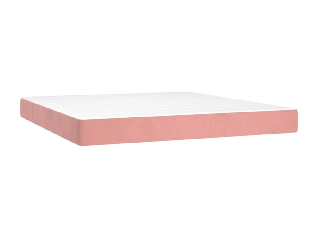 Lit ¨¤ sommier tapissier avec matelas Rose 180x200 cm Velours LKHL89780