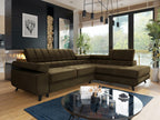 Canap¨¦ d'angle Artigeo 207 Marron Fonction de couchage Bo?te de literie 264x203x73cm CSKI16511