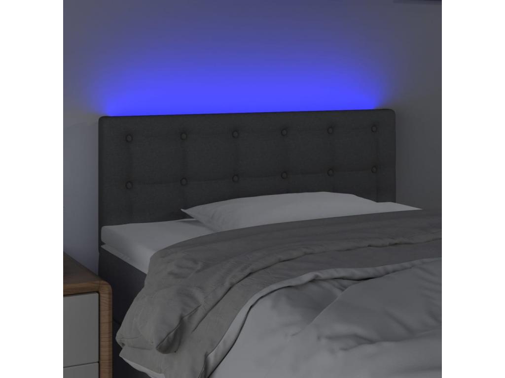 Tête de lit ¨¤ LED Gris fonc¨¦ 100x5x78/88 cm Tissu HNLG96823