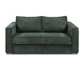 Canap¨¦ 3 places convertible express en velours c?tel¨¦ vert sapin - Couchage 140 cm - Matelas 22 cm Artigeo JZNB30331