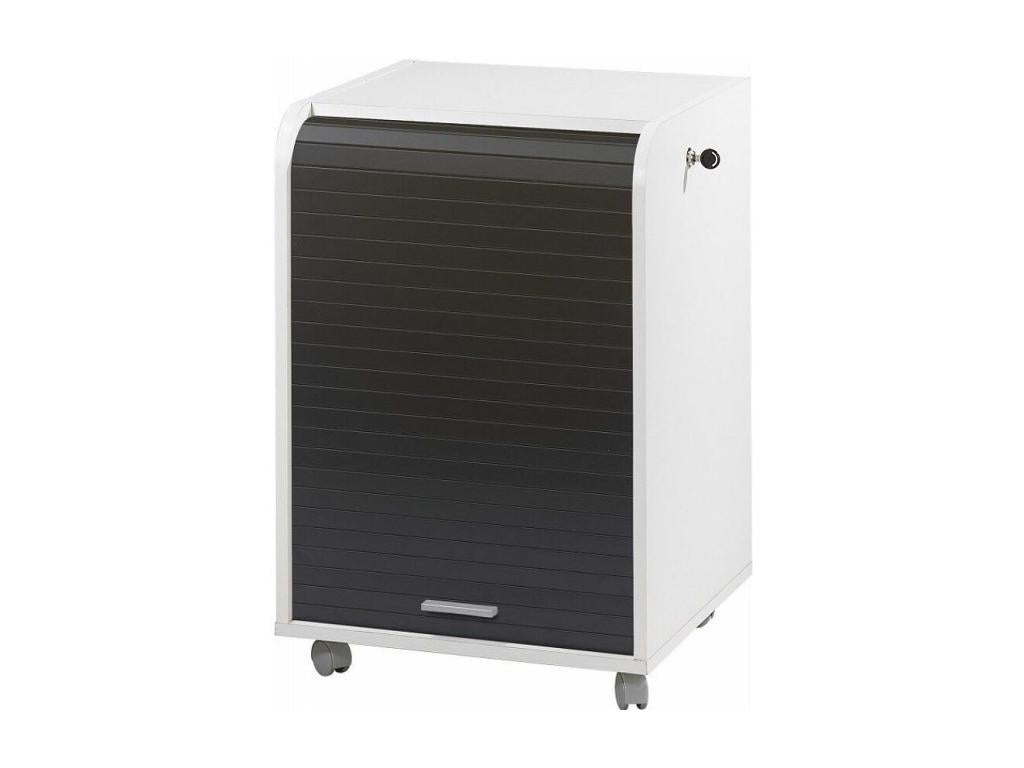 Caisson ¨¤ rideau sur Chezlova 2 tiroirs blanc et rideau noir Chezlova 70cm APBF32324