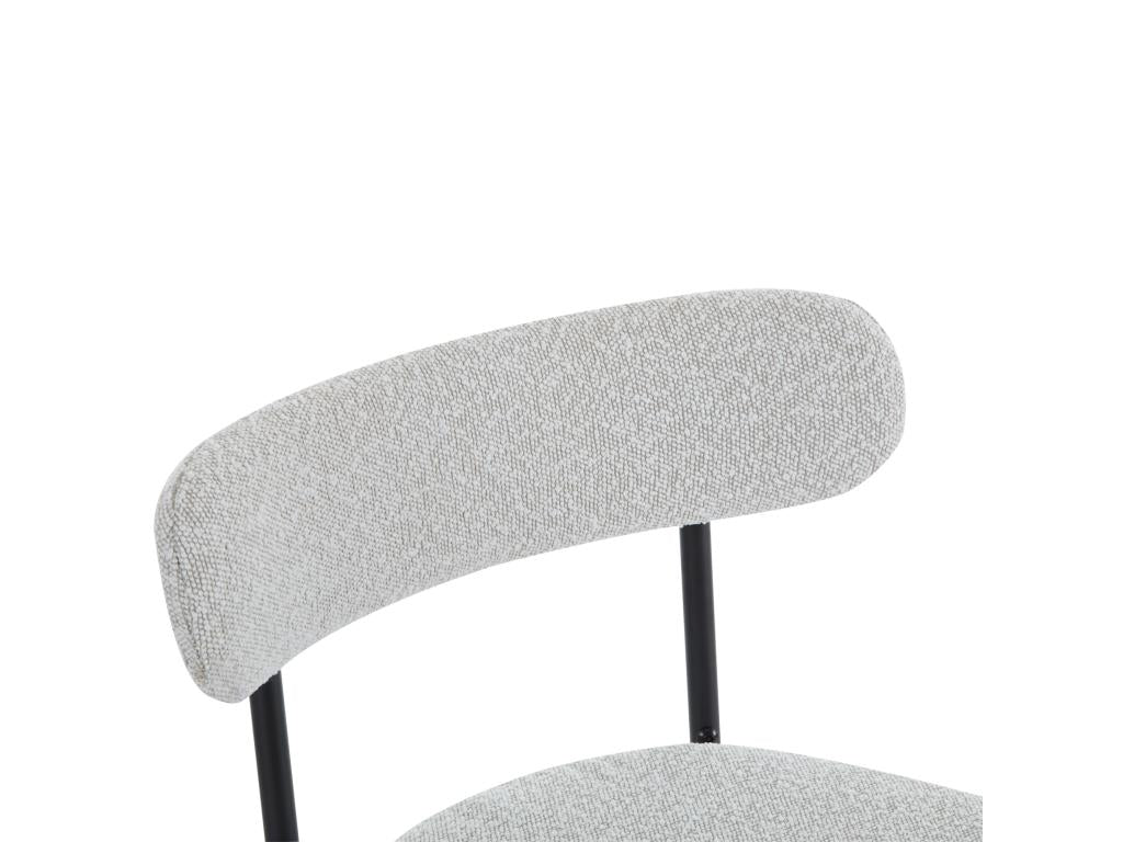 Lot de 2 chaises en tissu bouclette - pieds en métal - Blanc CEKS71937