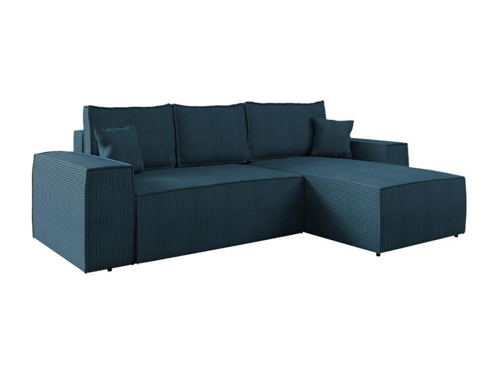 Canap¨¦ d'angle Chezlova 108 Bleu Fonction de couchage Bo?te de literie 279x181x94cm IQBB19567