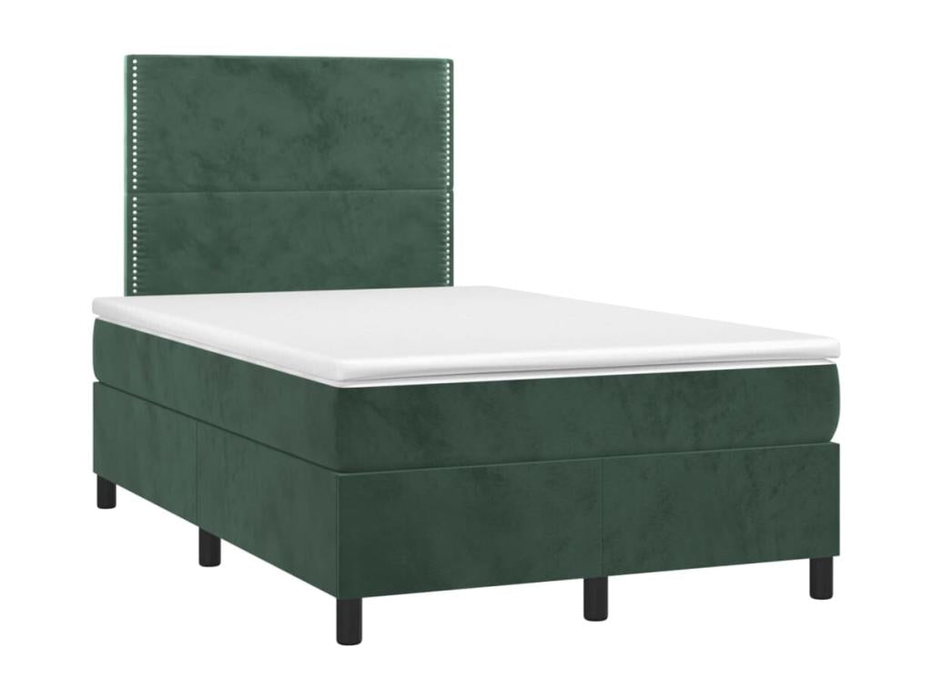 Sommier ¨¤ Décohaute de lit avec matelas LED vert fonc¨¦ 120x190 cm TTBG90347