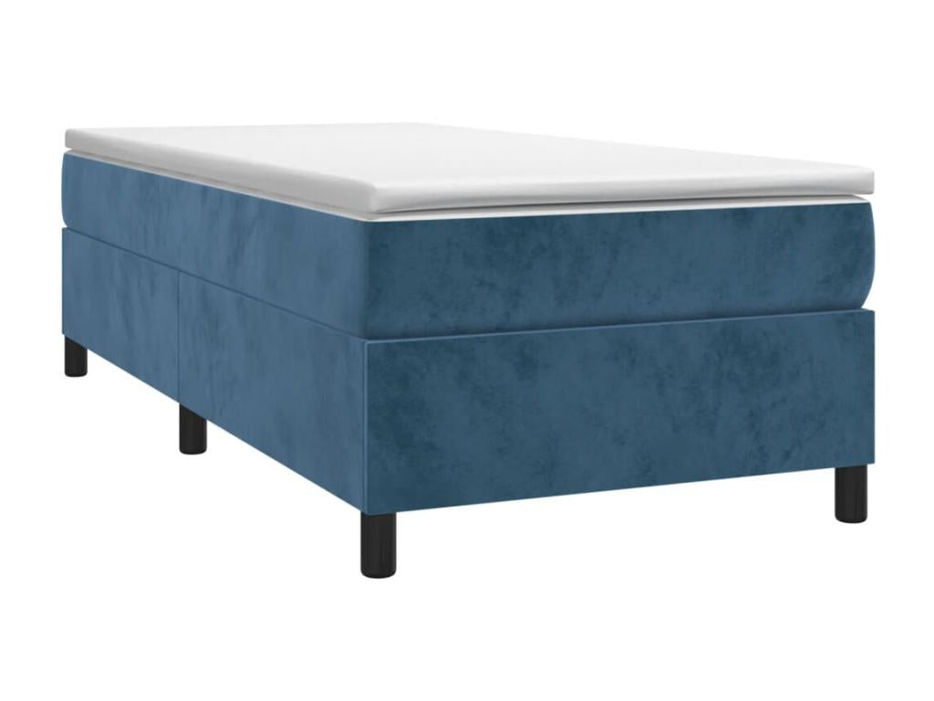 Cadre de lit sans matelas bleu fonc¨¦ 90x200 cm velours BCVR98873