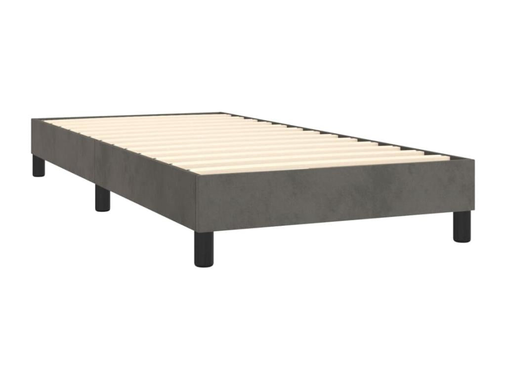 Lit ¨¤ sommier tapissier avec matelas Gris fonc¨¦ 100x200 cm ZJST78729