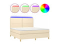 Sommier ¨¤ Chezlova de lit et matelas et LED Crème 160x200 Tissu LVZA62364
