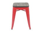 4x tabouret Chezlova-A73 assise en bois inclus rouge HUWY28250