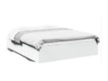 Cadre de lit blanc 160x200 cm bois d'ing¨¦nierie AEMO37444