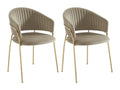 Lot de 2 chaises en velours et métal doré - Beige - Chezlova MORABITO VKSG32447