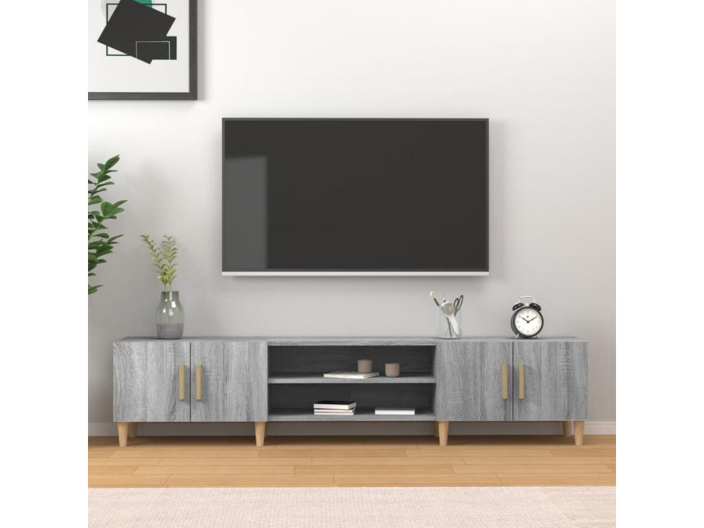 Meuble TV Artigeo gris 180x31.5x40 cm bois d'ing¨¦nierie XGWR76294