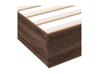 Cadre de lit ch¨ºne marron 135x190 cm bois d'ing¨¦nierie HPNN28493