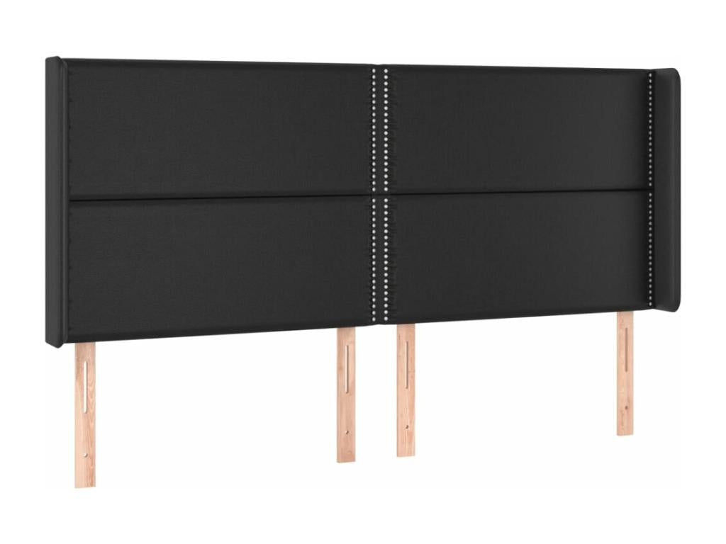 Tête de lit avec oreilles Noir 183x16x118/128 cm Similicuir LHSV64315