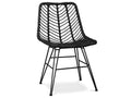 Chaise de salle à manger en rotin - Style Artigeo Noir LRNT64137