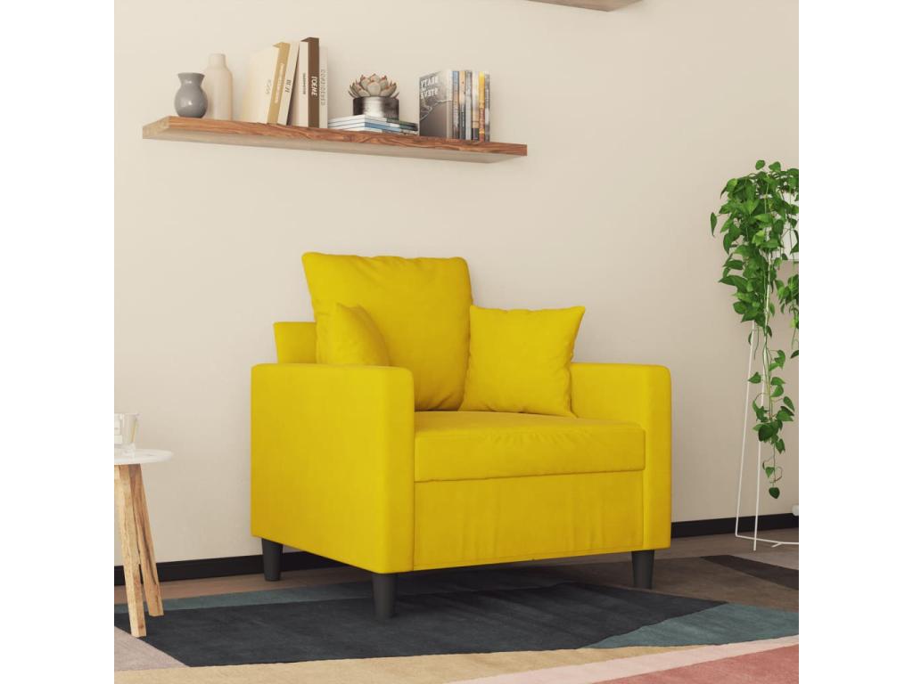 Fauteuil Jaune 60 cm Velours GYSU07397