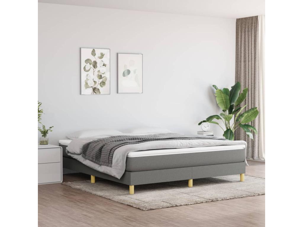 Sommier ¨¤ Artigeo de lit avec matelas Gris fonc¨¦ 180x200cm Tissu PEYD88354